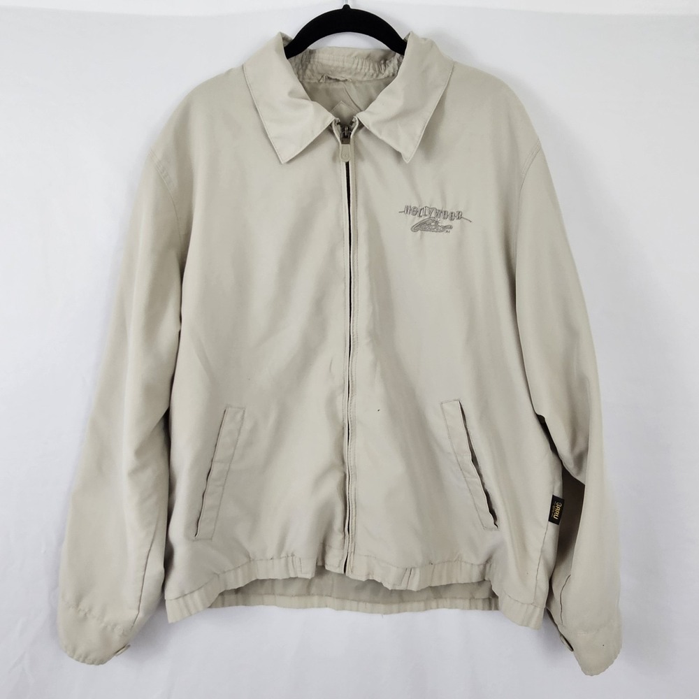 Vintage Embroidered Hollywood Casino Windbreaker Jacket Tan Mens M Baru Sports